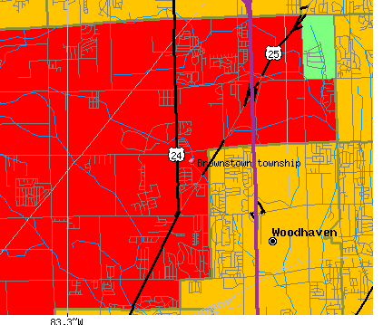 Brownstown township, MI map