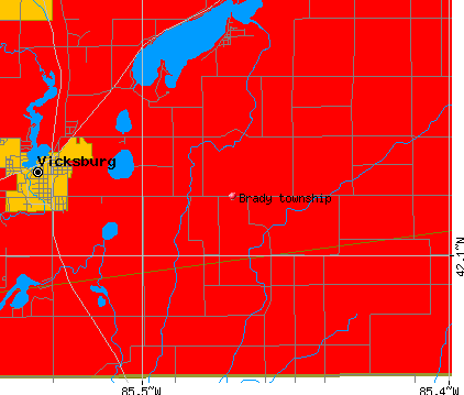 Brady township, MI map