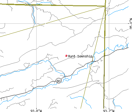 Hunt township, AR map