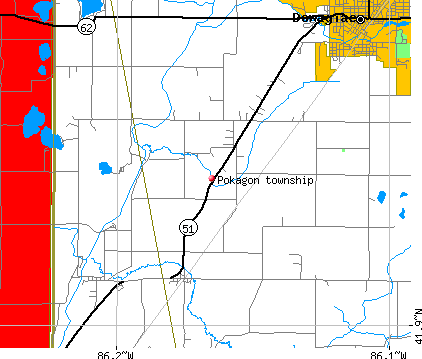 Pokagon township, MI map