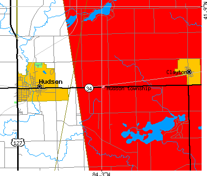 Hudson township, MI map