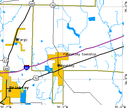Wheatley township, AR map