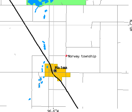 Norway township, MN map