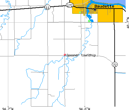 Spooner township, MN map