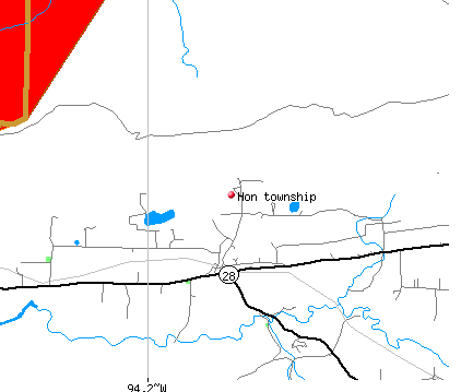 Hon township, AR map