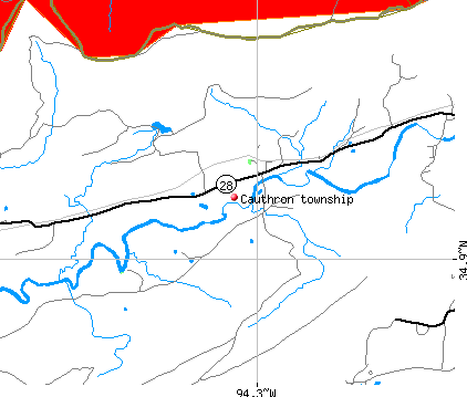 Cauthron township, AR map