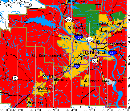 Big Rock township, AR map