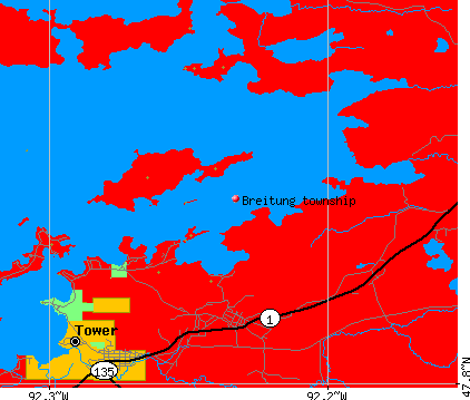 Breitung township, MN map