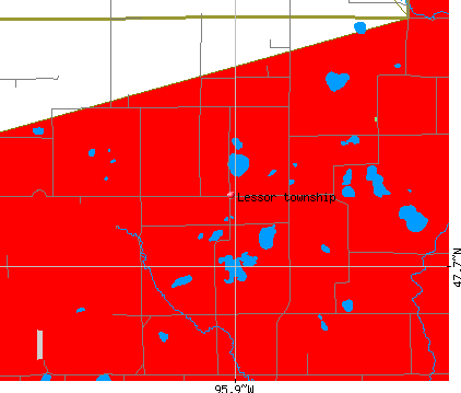 Lessor township, MN map