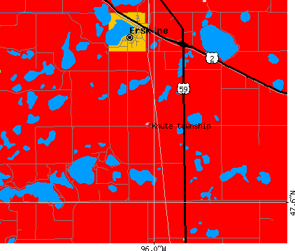 Knute township, MN map