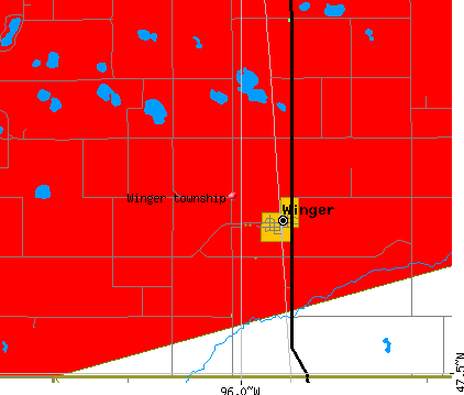 Winger township, MN map