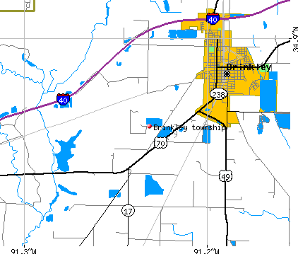 Brinkley township, AR map