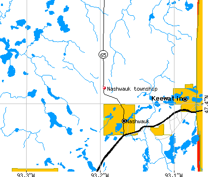 Nashwauk township, MN map