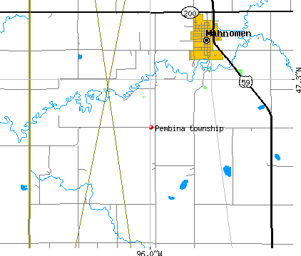 Pembina township, MN map