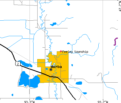 Feeley township, MN map