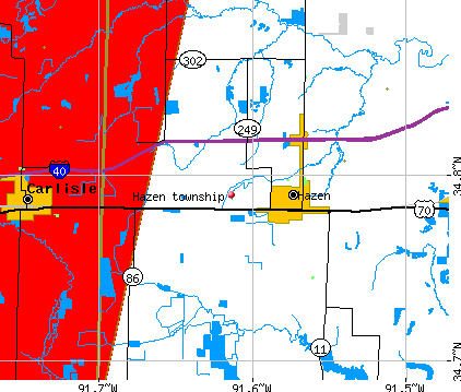 Hazen township, AR map