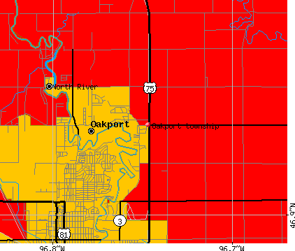 Oakport township, MN map