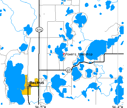 Powers township, MN map