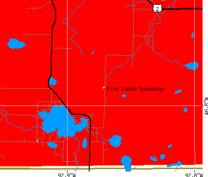 Fine Lakes township, MN map