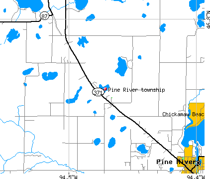 Pine River township, MN map