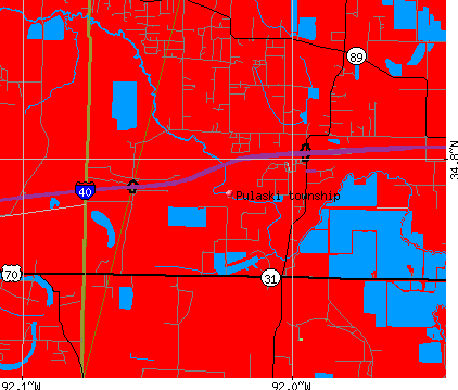 Pulaski township, AR map