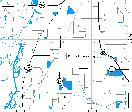 Keevil township, AR map