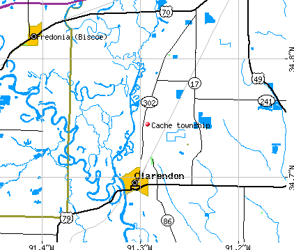 Cache township, AR map