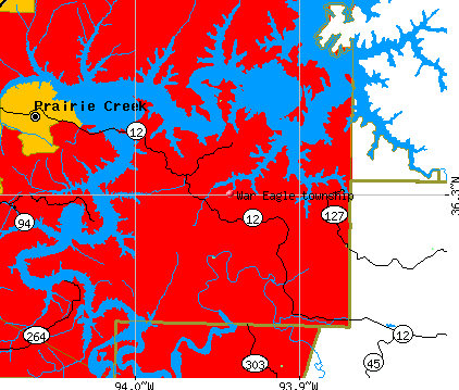 War Eagle township, AR map