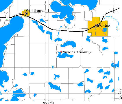Nidaros township, MN map