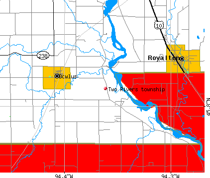 Two Rivers township, MN map