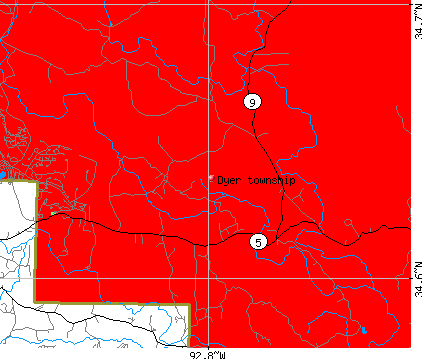 Dyer township, AR map