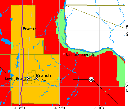 Sunrise township, MN map