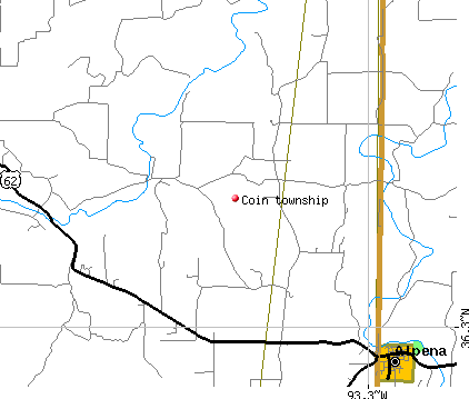 Coin township, AR map