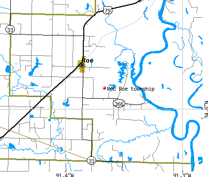 Roc Roe township, AR map