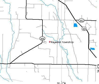 Raymond township, AR map