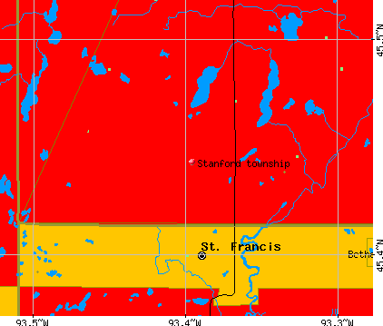 Stanford township, MN map