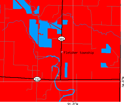 Fletcher township, AR map