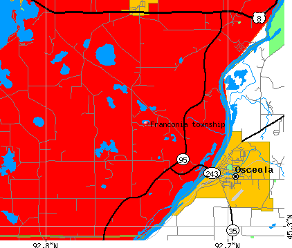 Franconia township, MN map