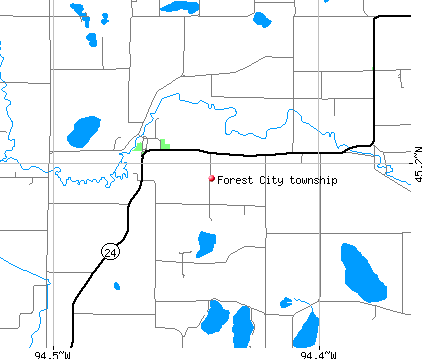 Forest City township, MN map