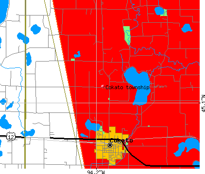 Cokato township, MN map