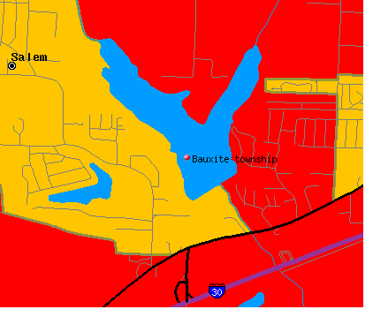 Bauxite township, AR map