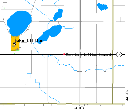 East Lake Lillian township, MN map