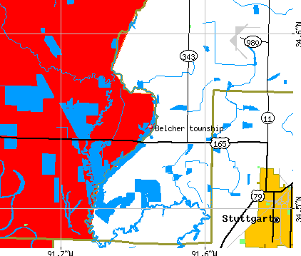 Belcher township, AR map