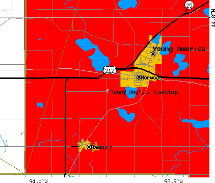 Young America township, MN map