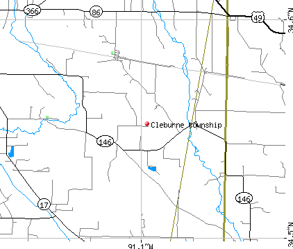 Cleburne township, AR map