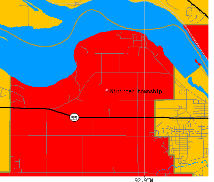 Nininger township, MN map