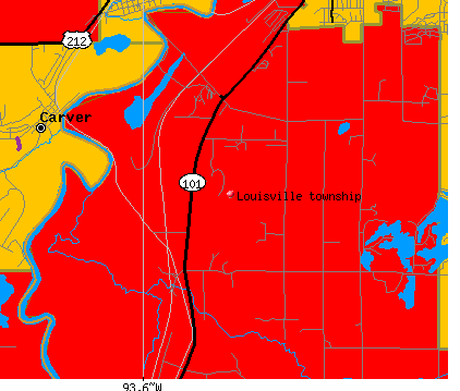 Louisville township, MN map