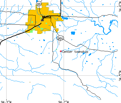 Center township, AR map