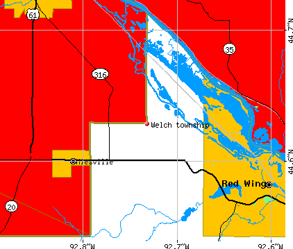 Welch township, MN map