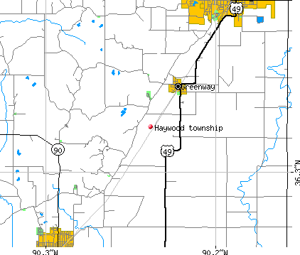 Haywood township, AR map